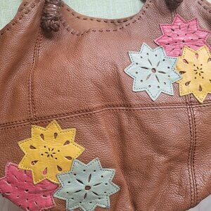 The Sak Leather Hobo Bucket Bag Embroidered